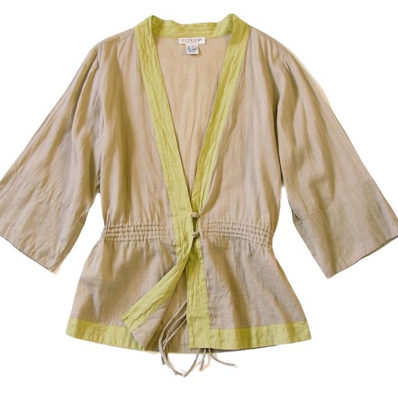 CITRON Santa Monica Lightweight Linen-Look Kimono Jacket M - Picture 8 of 12